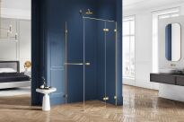 Kabina prysznicowa złoto szczotkowane 110x110 AVEXA GOLD BRUSHED z wieszakiem PRAWA NEW TRENDY EXK-3062 - 6