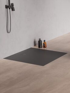 New Trendy Brodzik konglomeratowy NEX SHADE 80x80 antracyt B-0500