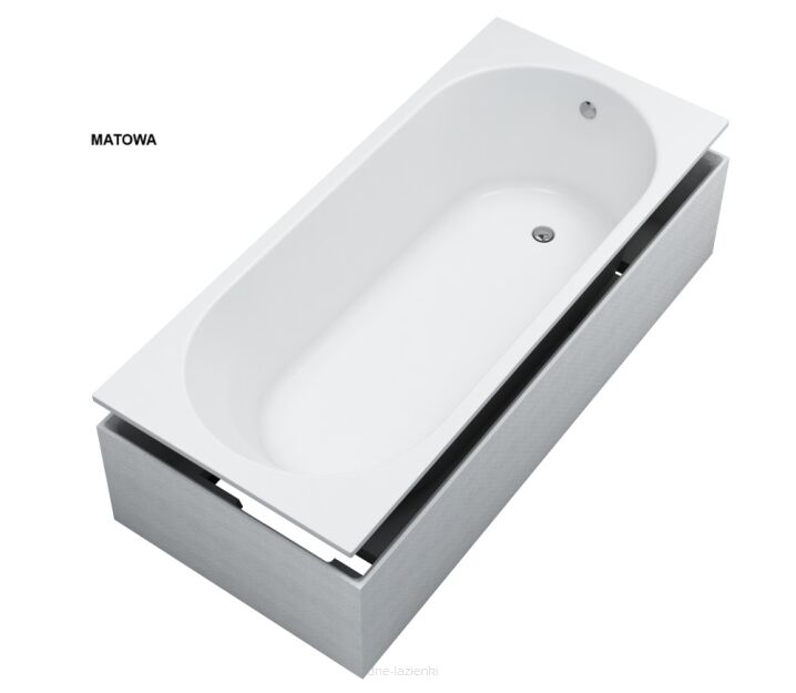 Biała matowa wanna 170X75 SOLIA WHITE MAT SET z nośnikiem Schedline 3WST.SS1P-17075/B/MG