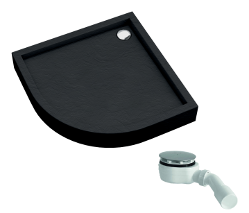Schedpol brodzik Favory Plus Black Stone 90 półokrągły R55 Schedline 3ST.F1O-9090/C/ST