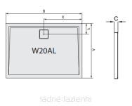 Brodzik 90x120 konglomeratowy 120x90 LIVADA SANSWISS W20AL09012004 - 2