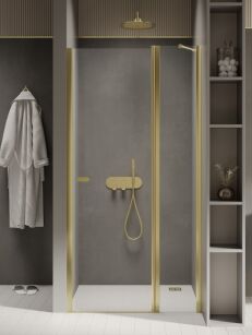 NEW TRENDY Drzwi prysznicowe SOLEO LIGHT GOLD 80X195 D-0838A
