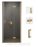 Złote szczotkowane drzwi prysznicowe NESTA GOLD BRUSHED 90 prawe D-0869A NEW TRENDY - 3