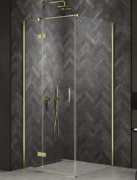 Złota kabina prysznicowa NESTA LIGHT GOLD 90x70 lewa K-4496 NEW TRENDY