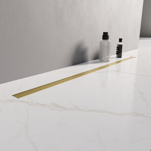 ZŁOTY szczotkowany Odpływ Liniowy VISIO SLIM GOLD 90 New Trendy OL-0084