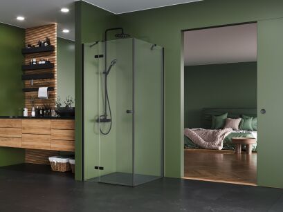 Kabina prysznicowa KALIBRA BLACK 120x80 lewa K-5058 NEW TRENDY