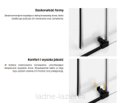New trendy drzwi prysznicowe PRIME BLACK 110 L CZARNE D-0318A - 5