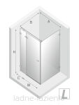 Grafitowa Kabina prysznicowa 120x110 AVEXA GUNMETAL BRUSHED lewa NEW TRENDY EXK-3346 - 19