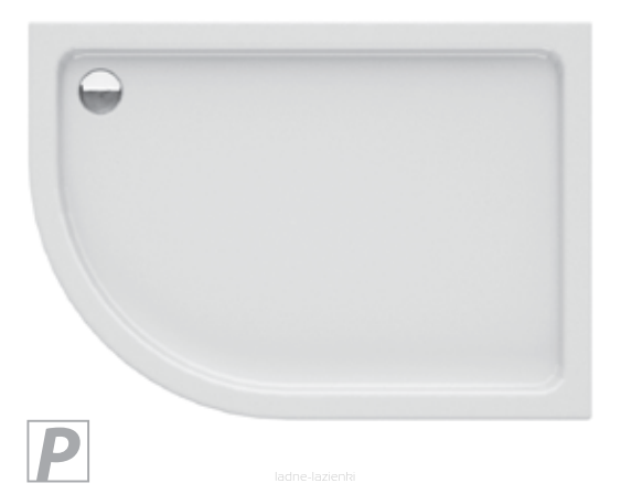 NEW TRENDY Brodzik MAXIMA ULTRA 100x80x5,5 półokrągły asymetryczny Prawy B-0335