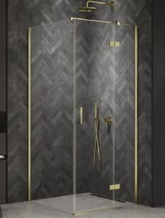 Złota kabina prysznicowa NESTA LIGHT GOLD 90x70 prawa K-4526 NEW TRENDY