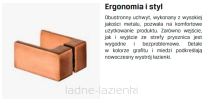 Miedziana Kabina prysznicowa 80x80 AVEXA COPPER BRUSHED NEW TRENDY EXK-3665 - 8