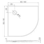 New Trendy Brodzik Konglomeratowy  NEX Półokrągły 90x90 B-0450 - 3