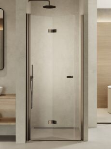 Drzwi prysznicowe 80 L składane grafitowe szczotkowane NEW SOLEO GUNMETAL BRUSHED New Trendy D-0540A