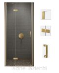 Złote szczotkowane drzwi prysznicowe NESTA GOLD BRUSHED 90 lewe D-0868A NEW TRENDY - 13