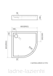 Schedpol brodzik Favory Plus White Stone 90  półokrągły  R55  Schedline 3ST.F1O-9090/B/ST - 7