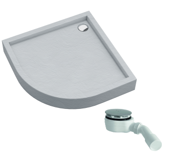 Schedpol brodzik Favory Plus White Stone 90  półokrągły  R55  Schedline 3ST.F1O-9090/B/ST