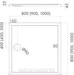 Schedpol brodzik SHARPER CEMENT STONE 80x80x4,5 Schedline 3S.S2K-8080/CT/ST - 2
