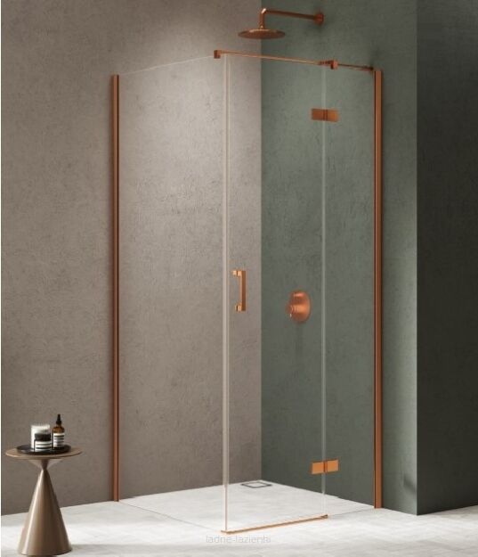 Miedziana kabina prysznicowa NESTA COPPER BRUSHED 90x70 prawa K-4626 NEW TRENDY