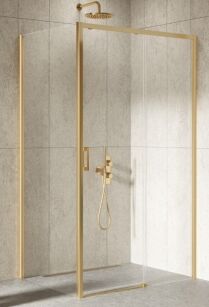 Złota szczotkowana Kabina prysznicowa 100x100 P rozsuwana PRIME GOLD BRUSHED New Trendy D-0785A/D-0331B