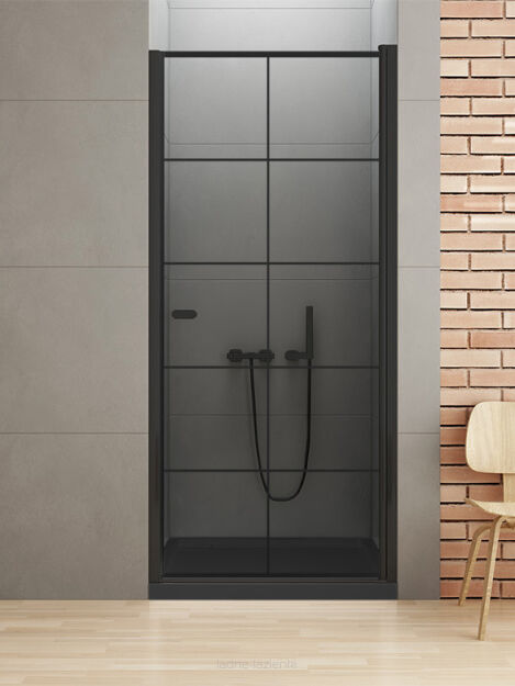 NEW TRENDY drzwi prysznicowe NEW SOLEO BLACK 70X195 L/P Z KARATKĄ D-0275A
