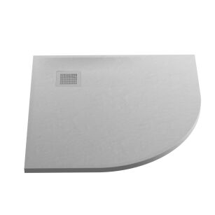 NEW TRENDY Brodzik konglomeratowy MORI 90x90x3 szary półokrągły B-0473