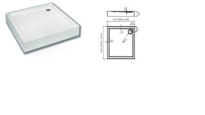 NOVELLINI Brodzik kwadratowy City A 90x90 VRS9014-30