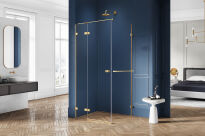 Kabina AVEXA GOLD BRUSHED 90x90 z wieszakiem złota szczotkowana LEWA NEW TRENDY EXK-3018 - 4