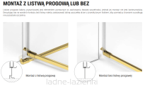Kabina AVEXA GOLD BRUSHED 90x90 z wieszakiem złota szczotkowana LEWA NEW TRENDY EXK-3018 - 16