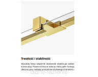 Kabina AVEXA GOLD BRUSHED 90x90 z wieszakiem złota szczotkowana LEWA NEW TRENDY EXK-3018 - 14