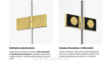 Kabina AVEXA GOLD BRUSHED 90x90 z wieszakiem złota szczotkowana LEWA NEW TRENDY EXK-3018 - 13