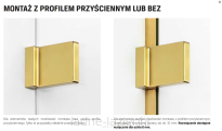 Kabina AVEXA GOLD BRUSHED 90x90 z wieszakiem złota szczotkowana LEWA NEW TRENDY EXK-3018 - 6