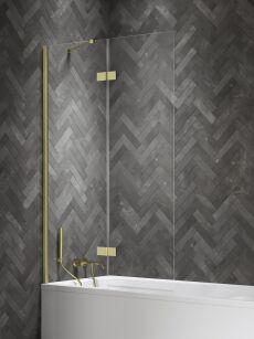 Złoty Parawan nawannowy NESTA LIGHT GOLD 120x150 lewy 6mm New Trendy P-0243