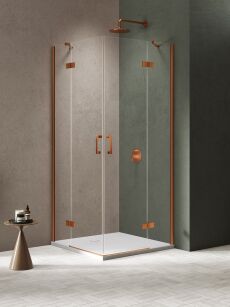 Miedź szczotkowana kabina prysznicowa NESTA COPPER BRUSHED 80x80 K-4650 NEW TRENDY