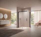 Kabina prysznicowa NICA BLACK 150x110 Lewa czarna Kermi NID2L150203PK+NITWR110203PK - 9