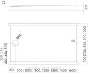 Schedpol brodzik CAMERON 80x110 h12 Schedline 110x80 3ST.C2P-80110 - 6