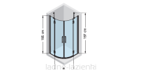 Novellini prysznicowa Kabina Modus R 80x80 półokrągła  MODUSR80-1K PROMOCJA - 3