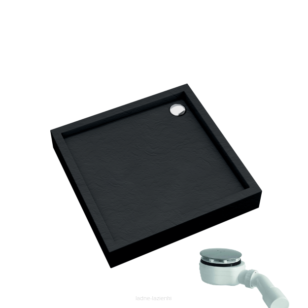 Schedpol brodzik Favory Plus Black Stone 80x80 wys16 Schedline 3ST.F1K-8080/C/ST