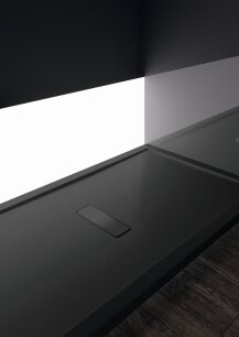 NOVELLINI Brodzik CUSTOM 120x70 czarny 70x120 na nóżkach  z odpływem CU120701128