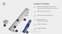 Odpływ Liniowy SLIGHT LINE LOW PLATE 100 wys6,5 Schedline SOLPL-100035LOW - 2