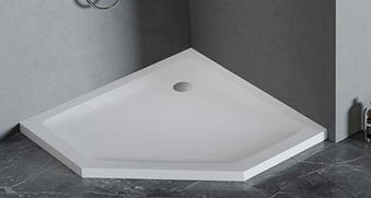 Brodzik pięciokątny 90x90 MILD SATIN biały matowy H 4,5 NEW TRENDY B-0645