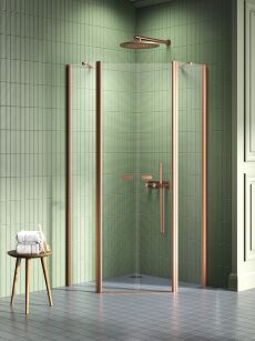 NEW TRENDY kabina prysznicowa pięciokątna NEW SOLEO COPPER BRUSHED 100x100 miedziana K-1706