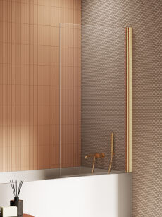 Złoty szczotkowany parawan nawannowy New SOLEO  GOLD BRUSHED 50x140 New trendy P-0178