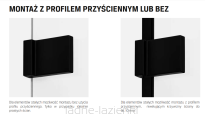 NEW TRENDY Kabina prysznicowa AVEXA BLACK 110x120 prawa czarna EXK-1838 - 2