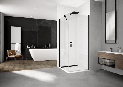 Sanswiss Kabina SOLINO BLACK SOL1+SOLT1 czarna 70x70 SOL107000607+SOLT107000607