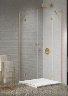 Złoto szczotkowane kabina prysznicowa NESTA GOLD BRUSHED 80x80 K-4460 NEW TRENDY