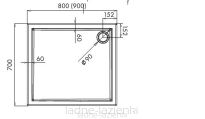 Novellini kabina prysznicowa KALI AH 90x70 KALIAH86L1B +KALIAH66L1B cała kabina + brodzik City 90x70x14 +syfon - 9
