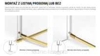 Kabina prysznicowa trójścienna AVEXA GOLD BRUSHED 100x100 lewa złota szczotkowana NEW TRENDY EXK-3085 - 12