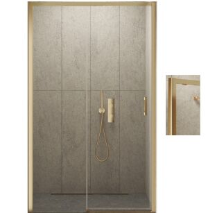 Złote szczotkowane drzwi prysznicowe PRIME GOLD BRUSHED 110 lewe New Trendy D-0786A