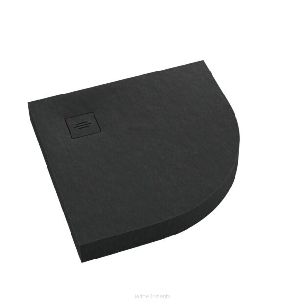Brodzik NonLimits BLACK STONE 90x90 czarny Schedpol Schedline półokrągły 3ST.N1O-9090/C/ST-M1/C/ST