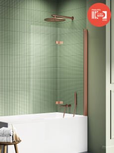 Miedziany Parawan nawannowy New SOLEO COPPER BRUSHED 100x140 prawy składany New Trendy P-0124